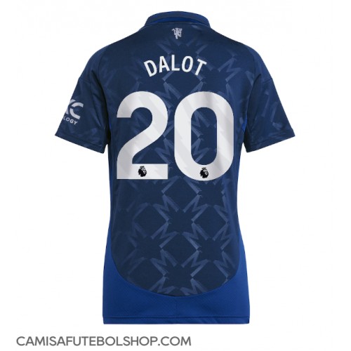 Camisa de time de futebol Manchester United Diogo Dalot #20 Replicas 2º Equipamento Feminina 2024-25 Manga Curta